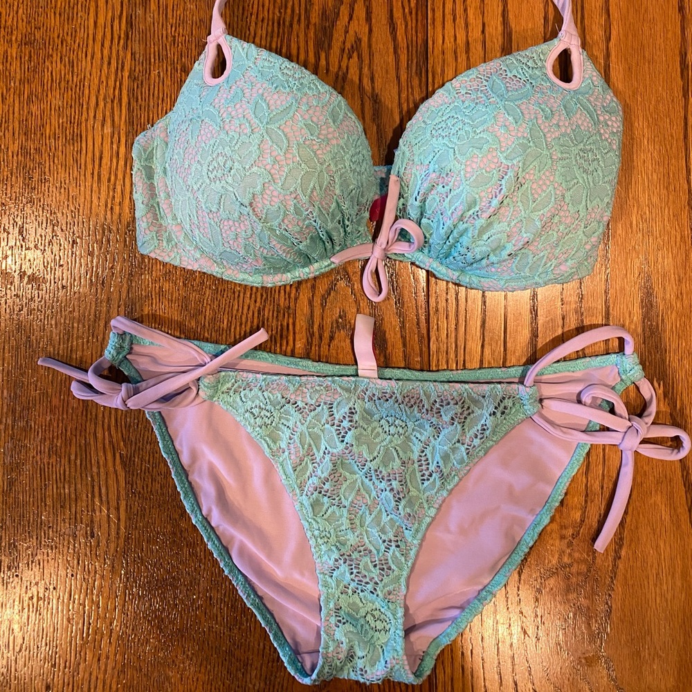 Victoria’s Secret blue crochet bikini